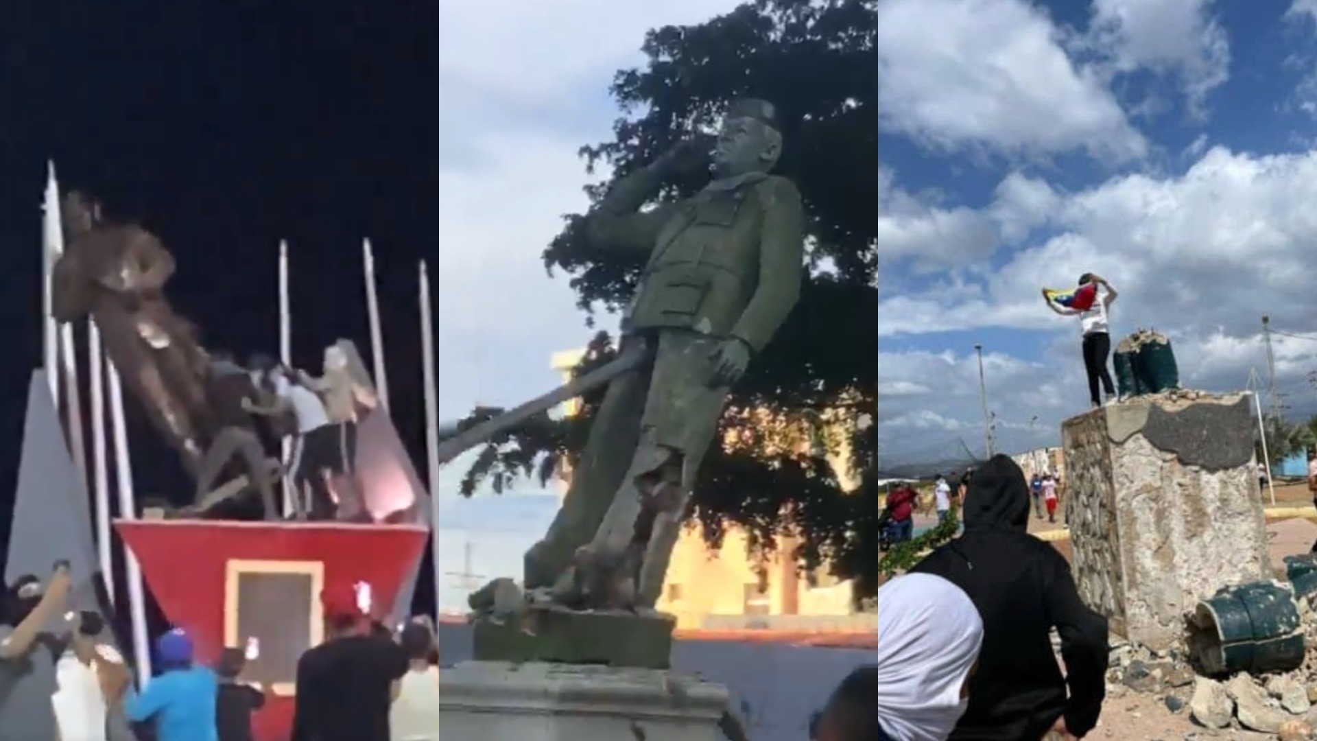 Derriban Estatuas de Hugo Chávez en Venezuela Tras Resultados